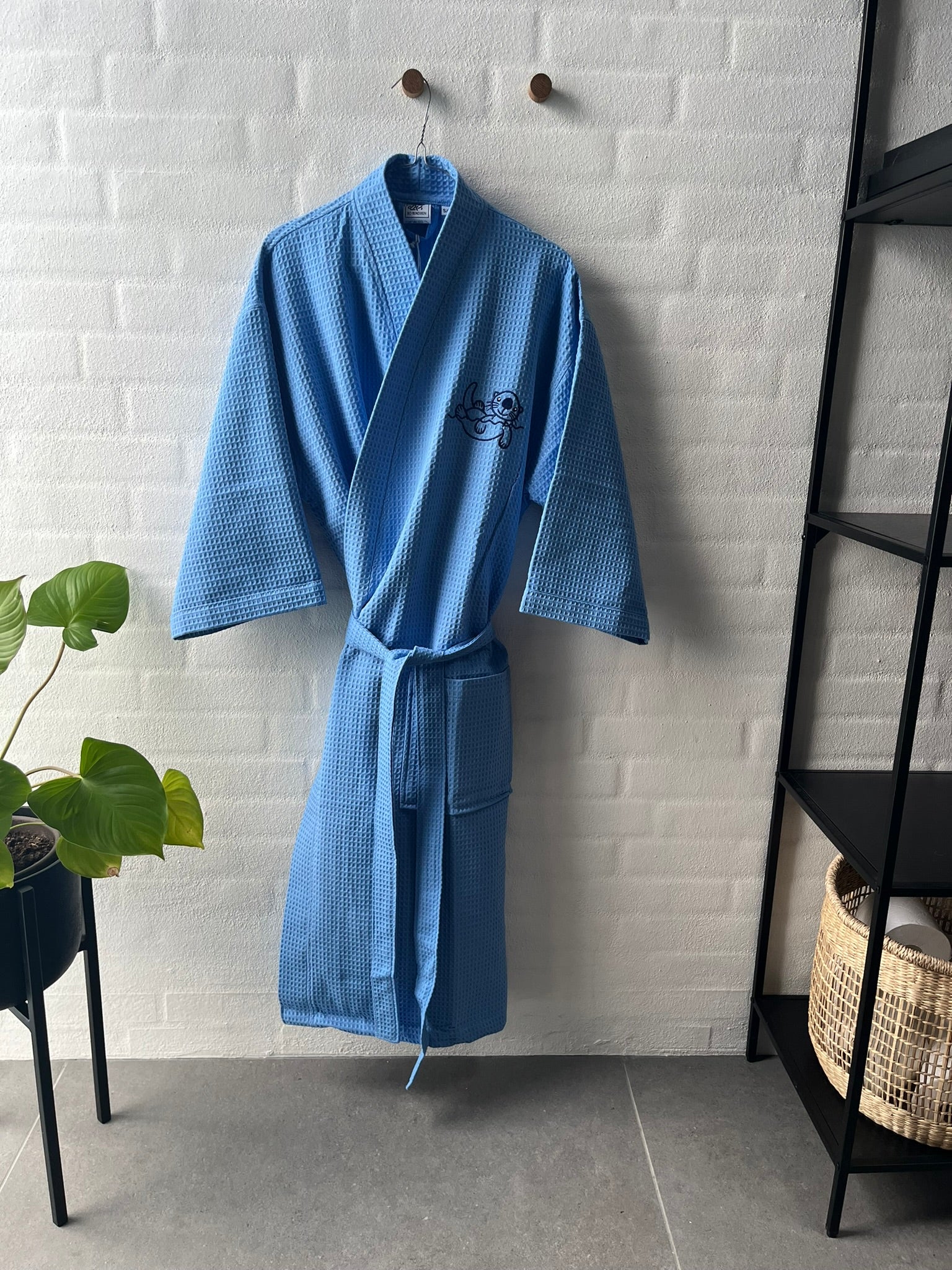 KIMONO VAFFEL HAVODDER BLÅ 3