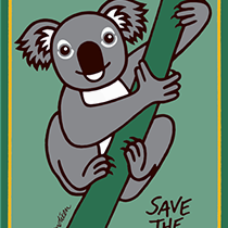 POSTKORT KOALA GRØN 1