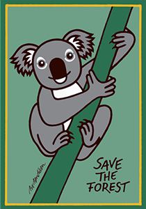 POSTKORT KOALA GRØN 1