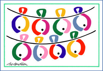 POSTKORT FISK PÅ SNOR HVID 1