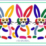 GREETING CARD 3 RABBITS WHITE