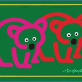 GREETING CARD BEARS HORIZONTAL GREEN