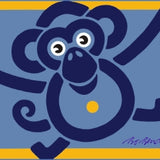 GREETING CARD MONKEY BLUE