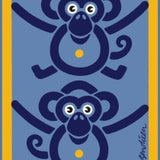 GREETING CARD MONKEYS LIGHT BLUE