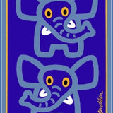 GREETING CARD ELEPHANTS NAVY