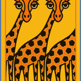 POSTKORT GIRAFFER GUL  1