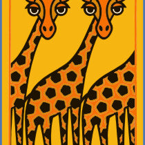 POSTKORT GIRAFFER GUL  1