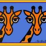 GREETING CARD 2 GIRAFFE BLUE