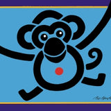 GREETING CARD MONKEY BLUE