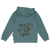 SWEATSHIRT KIDS M HOOD AND ZIPPER T-REX GREEN