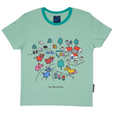 T-SHIRT KIDS FARM GREEN