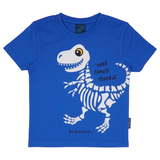 T-SHIRT KIDS SKELETON BLUE