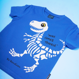 T-SHIRT KIDS SKELETON BLUE