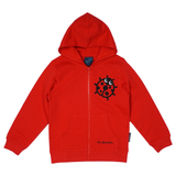 SWEATSHIRT KIDS M HOOD AND ZIPPER 3 LADYBIRDS RED