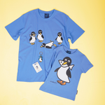T-SHIRT BØRN PINGVIN BLÅ 3