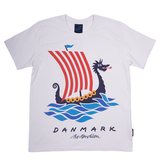 T-SHIRT VOKSEN DRAGESKIB HVID 2