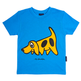 T-SHIRT BØRN HUND BLÅ 1