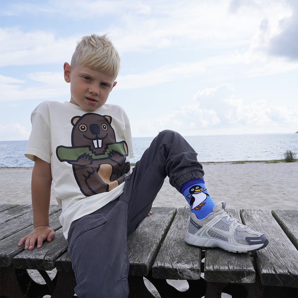 T-SHIRT BØRN BÆVER BEIGE 3