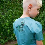 T-SHIRT VOKSEN T-REX GRØN 4