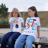 T-SHIRT BØRN CYKEL HVID 2