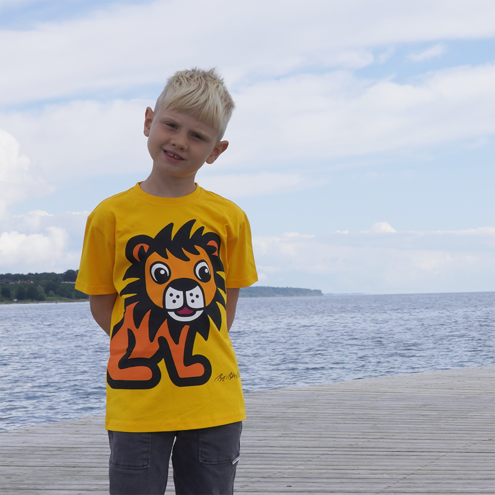 T-SHIRT BØRN LØVE GUL 4
