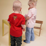 T-SHIRT KIDS GIRAFFE RED
