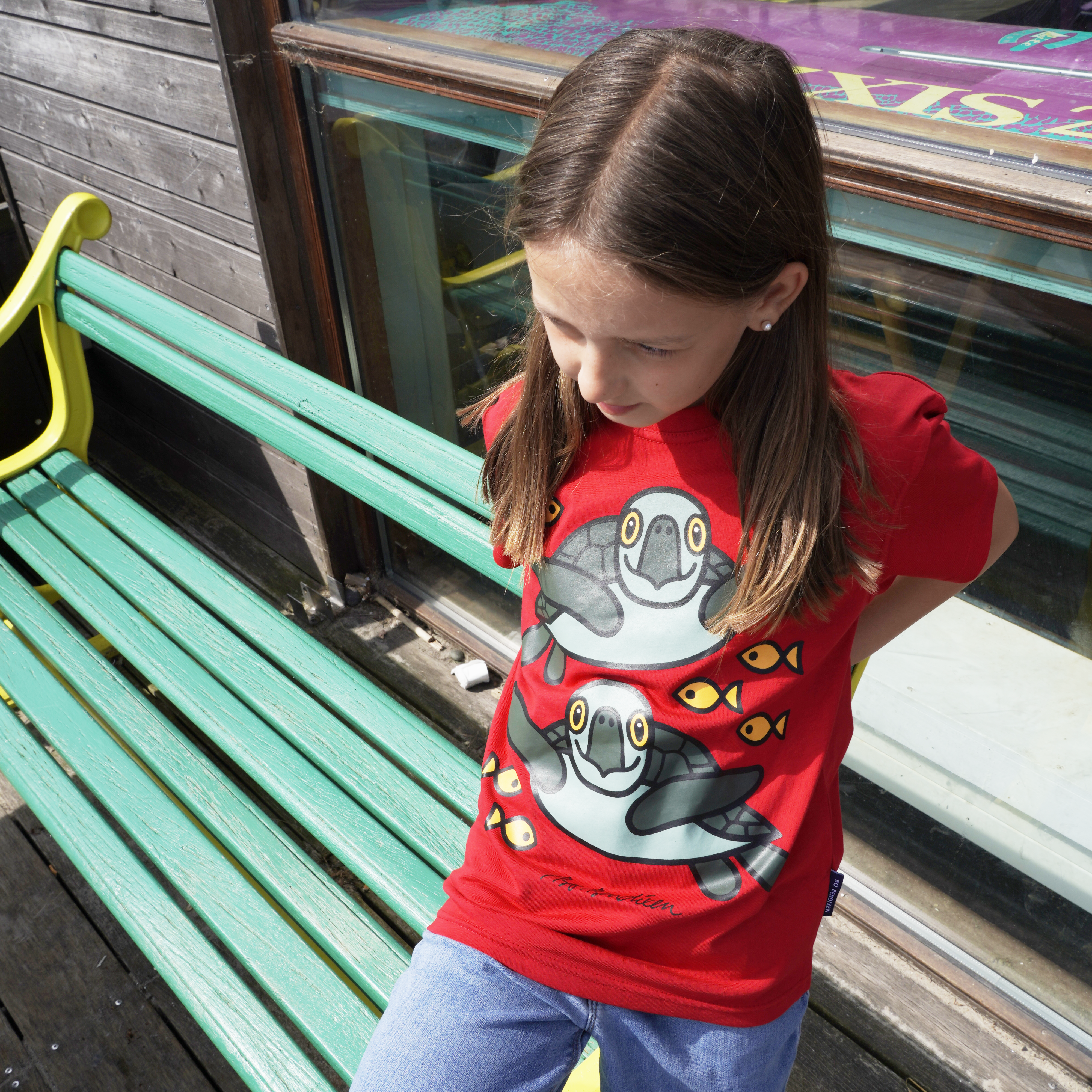 T-SHIRT BØRN HAVSKILDPADDE RØD  4
