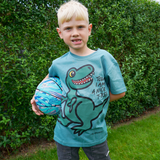 T-SHIRT VOKSEN T-REX GRØN 3