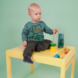 T-SHIRT L/S KIDS T-REX GREEN