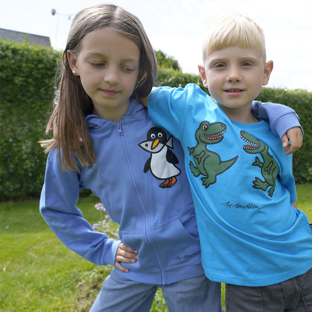 T-SHIRT BØRN 2 T-REX TURKIS  3