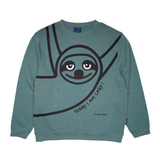 SWEATSHIRT VOKSEN M RUND HALS  LAZY GUY GRØN 1