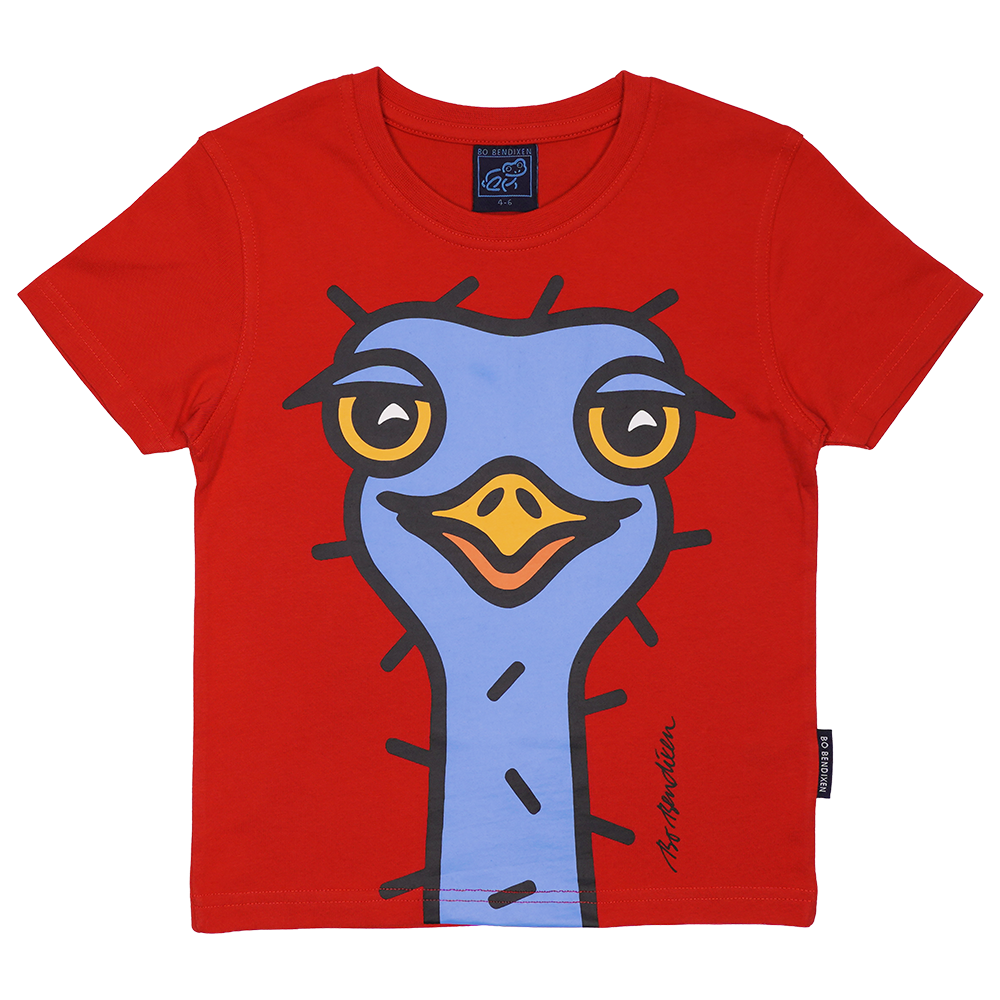 T-SHIRT BØRN STRUDS RØD 1