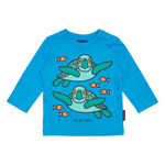 T-SHIRT LANGÆRMET BABY HAVSKILDPADDE TURKIS 1