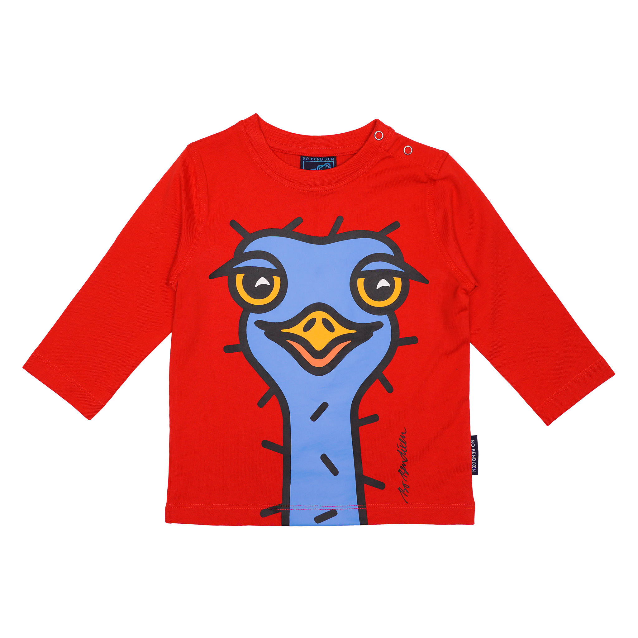 T-SHIRT LANGÆRMET BABY STRUDS RØD 1