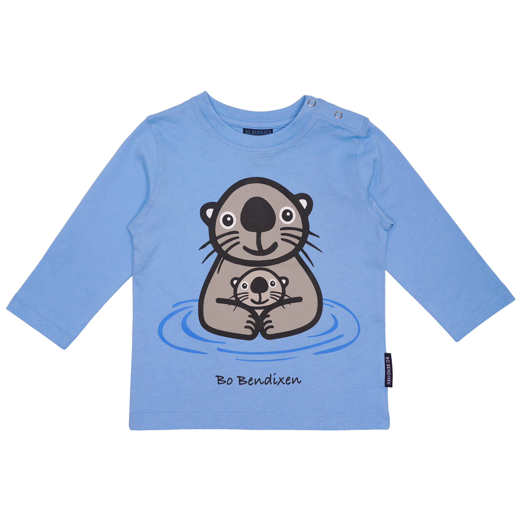 T-SHIRT LANGÆRMET BABY HAVODDER MED BABY LYSEBLÅ 1