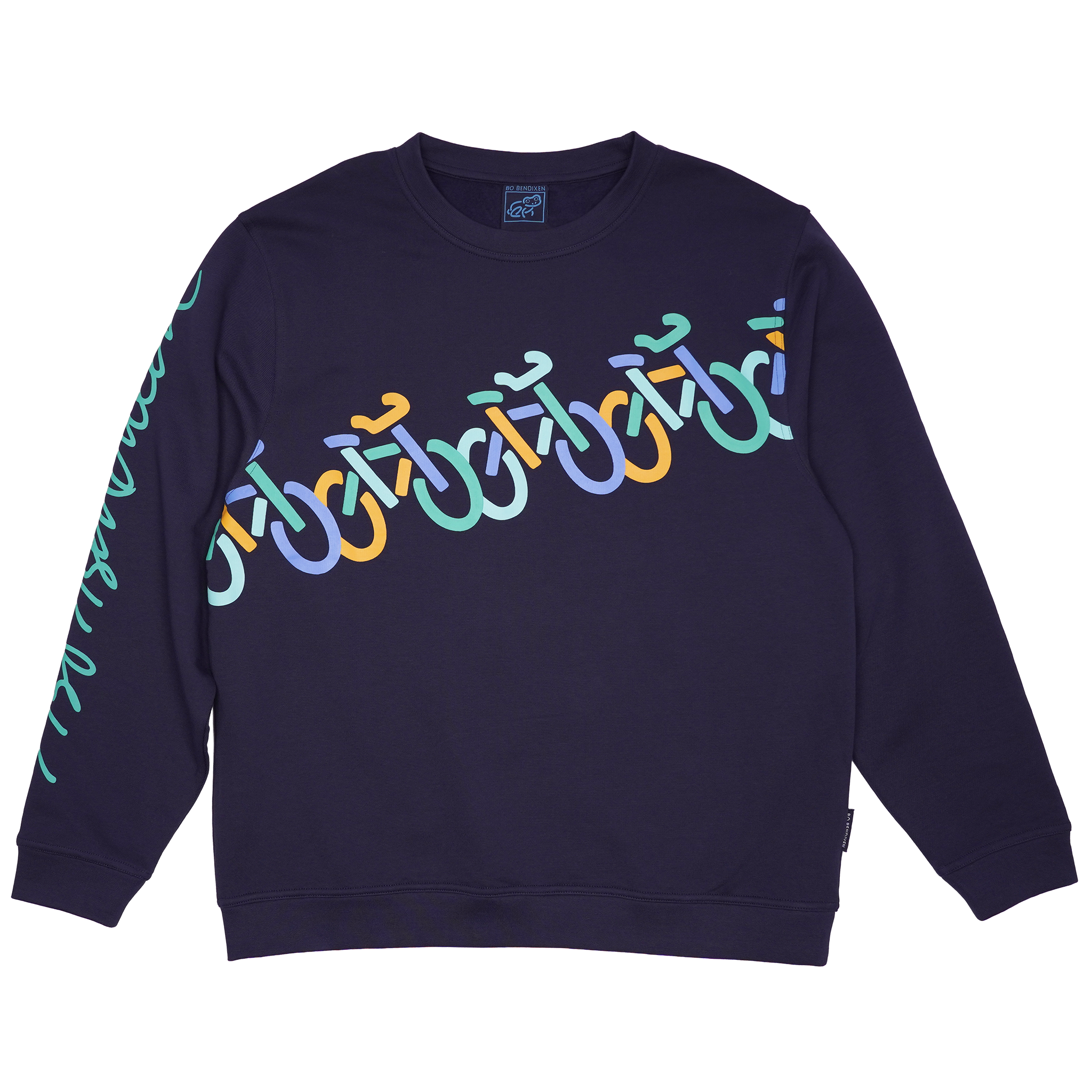 SWEATSHIRT VOKSEN M RUND HALS UPHILL DOWNHILL NAVY 1