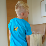 T-SHIRT BØRN HUND BLÅ 4