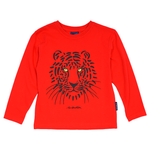 T-SHIRT BØRN LANGÆRMET TIGER RØD 1