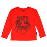 T-SHIRT BØRN LANGÆRMET TIGER RØD 1