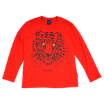 T-SHIRT VOKSEN LANGÆRMET TIGER RØD 1