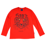 T-SHIRT VOKSEN LANGÆRMET TIGER RØD 1