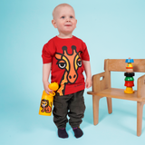 T-SHIRT KIDS GIRAFFE RED