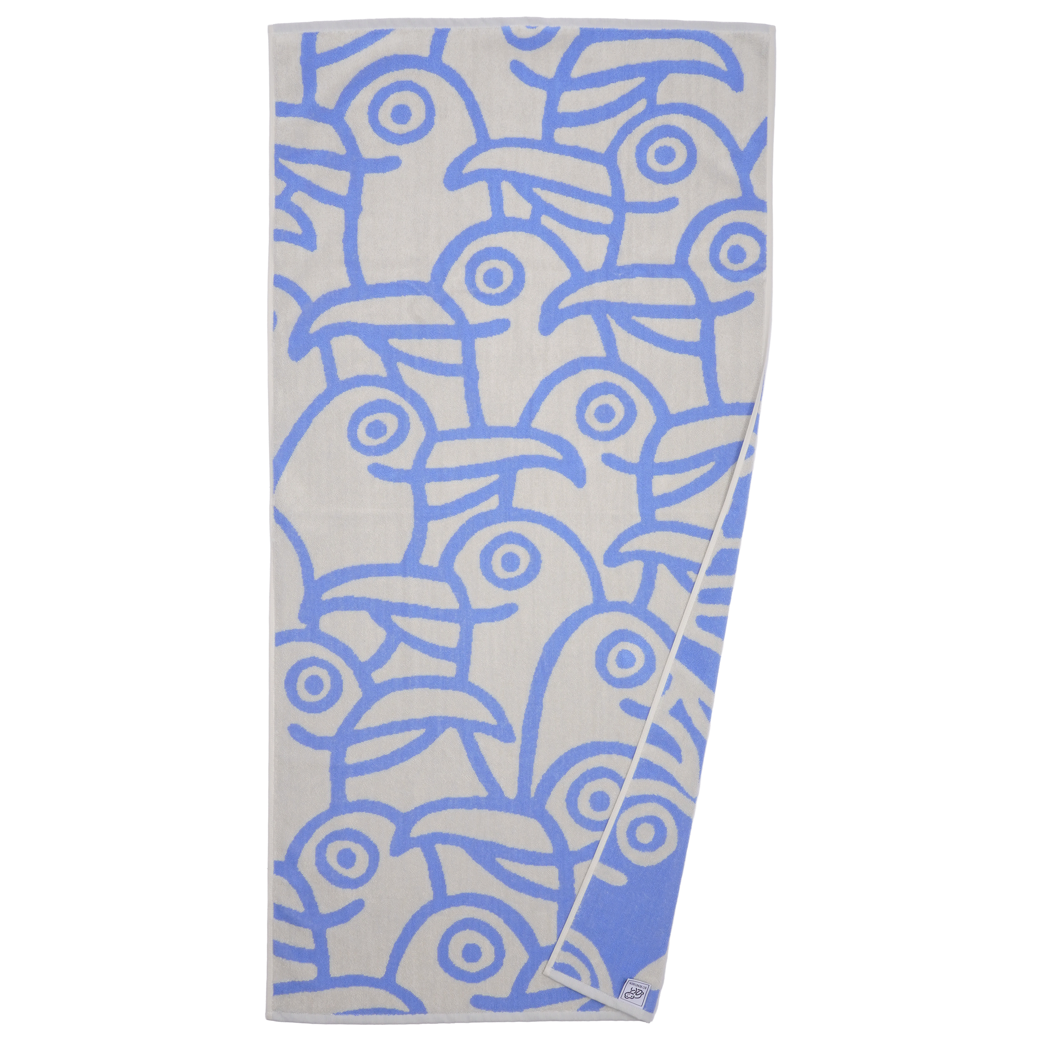 HÅNDKLÆDE SJOVE MÅGER CREME/LYSEBLÅ 50 X 100 1