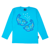 T-SHIRT BØRN LANGÆRMET 2 SÆLER TURKIS 1