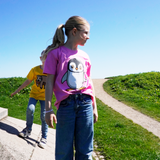 T-SHIRT KIDS PENGUIN KID PINK