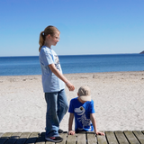 T-SHIRT KIDS SKELETON BLUE