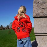 SWEATSHIRT KIDS M HOOD AND ZIPPER 3 LADYBIRDS RED