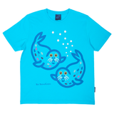 T-SHIRT ADULT 2 SEALS TURQUOISE