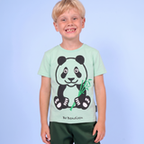 T-SHIRT KIDS PANDA GREEN