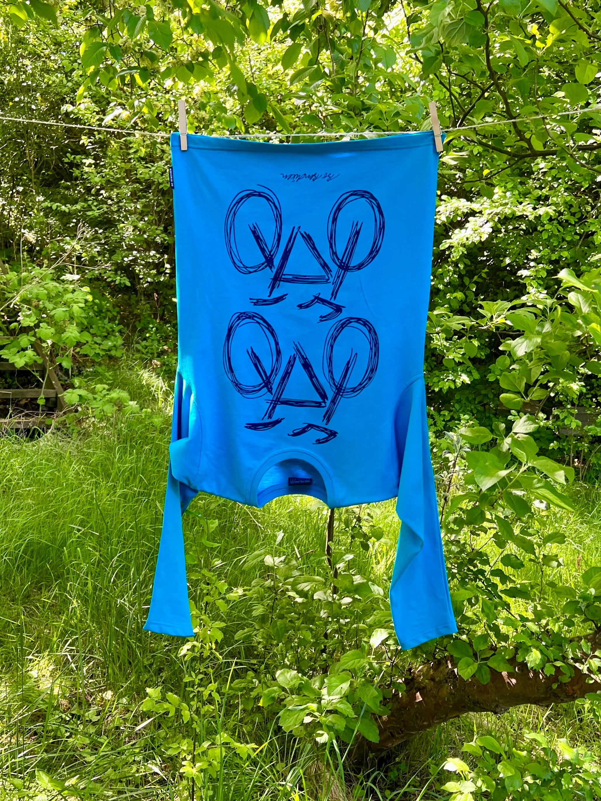 T-SHIRT VOKSEN LANGÆRMET 2 CYKLER TURKIS 3